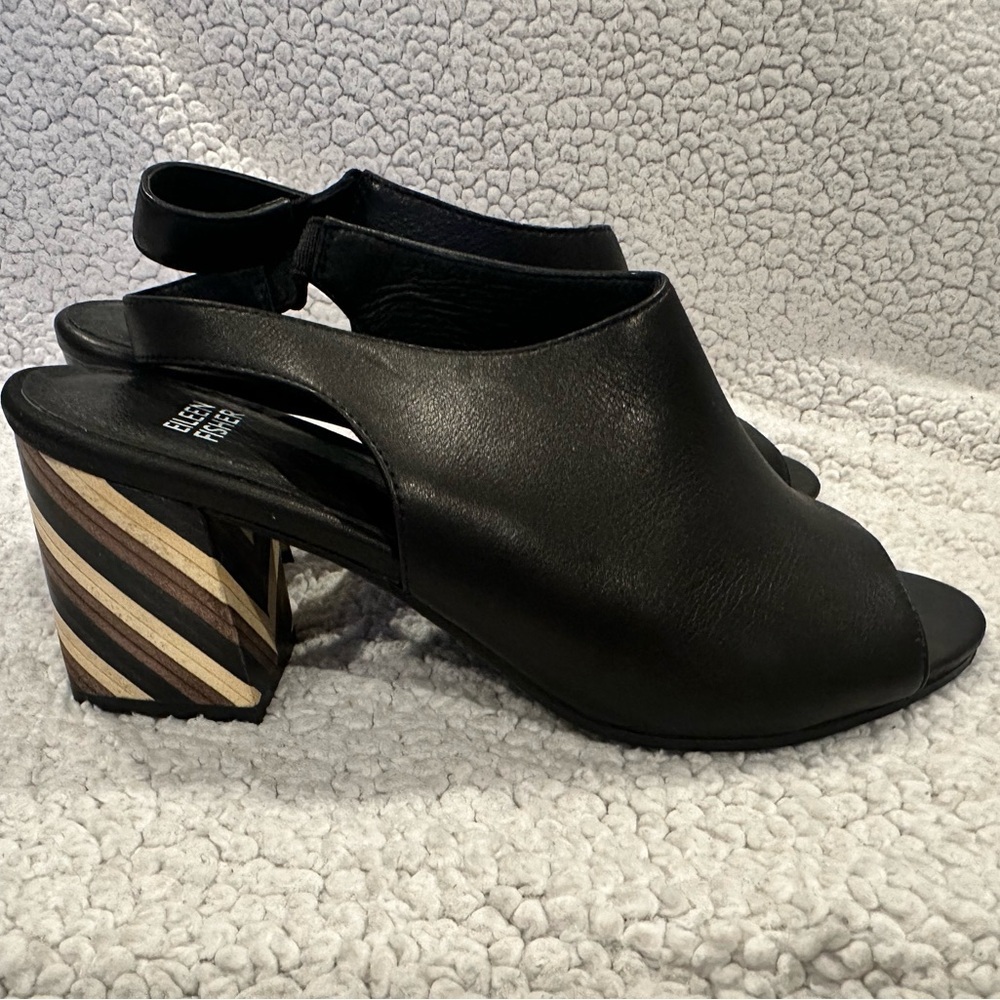 Eileen Fisher Bobbie Italian Leather Slingback Heels - Picture 4 of 14